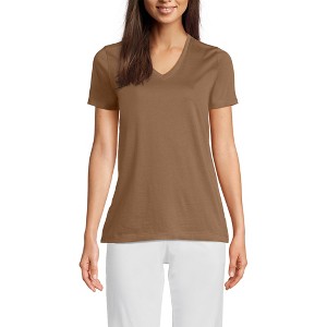 Lands' End Women's Relaxed Supima Cotton V-Neck T-Shirt - 1 of 3