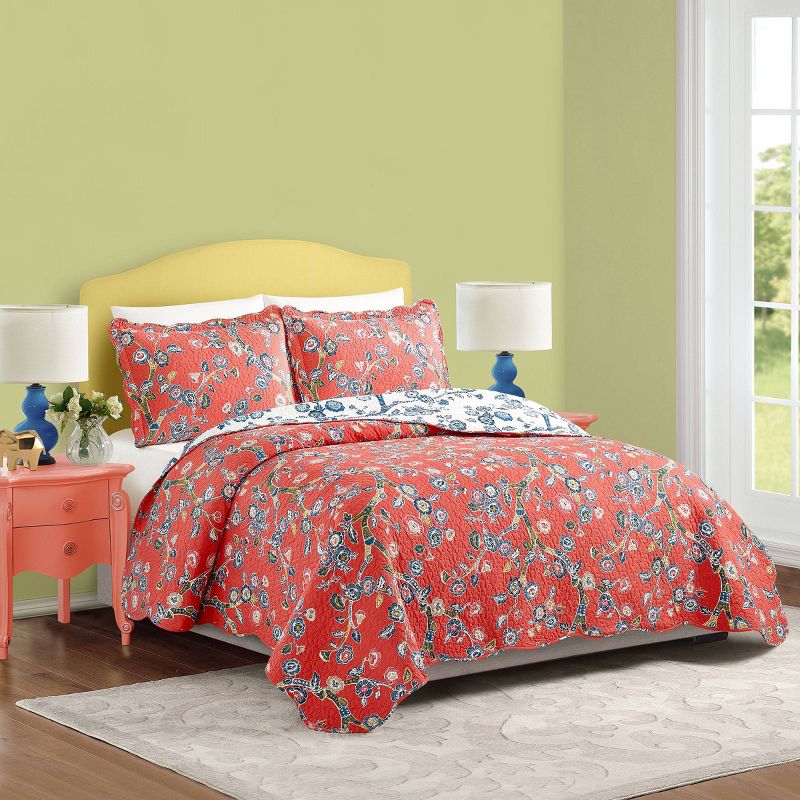 Makers Collective 3pc Jaipur Dreams Quilt Set Red, 3 of 8