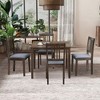 CAVINAS Dining Table Set for 4 Mid Century Modern Wood Square Dining Table Set with 4 Chairs for Kitchen - 4 of 4