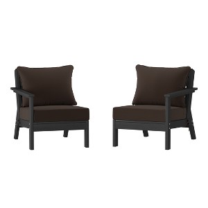 WestinTrends Avalon Outdoor Patio HDPE Sectional Sofa with Patio Cushions - 1 of 4