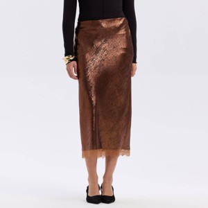 Women's Metallic Woven Midi Skirt - A New Day™ - 1 of 3