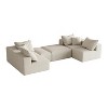 132'' L-Shaped Modular Sectional Sofa with Chenille Upholstery, 6-Piece Couch Set with Deep Cushions and Throw Pillows for Living Room and Bedroom - 3 of 4
