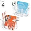 mDesign Plastic Cutlery Storage Organizer Caddy Bin Tote with Handle - 2 of 4