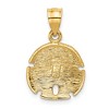 Black Bow Jewelry 14k Yellow Gold 15mm Diamond Cut Satin Sand Dollar Pendant - 3 of 4