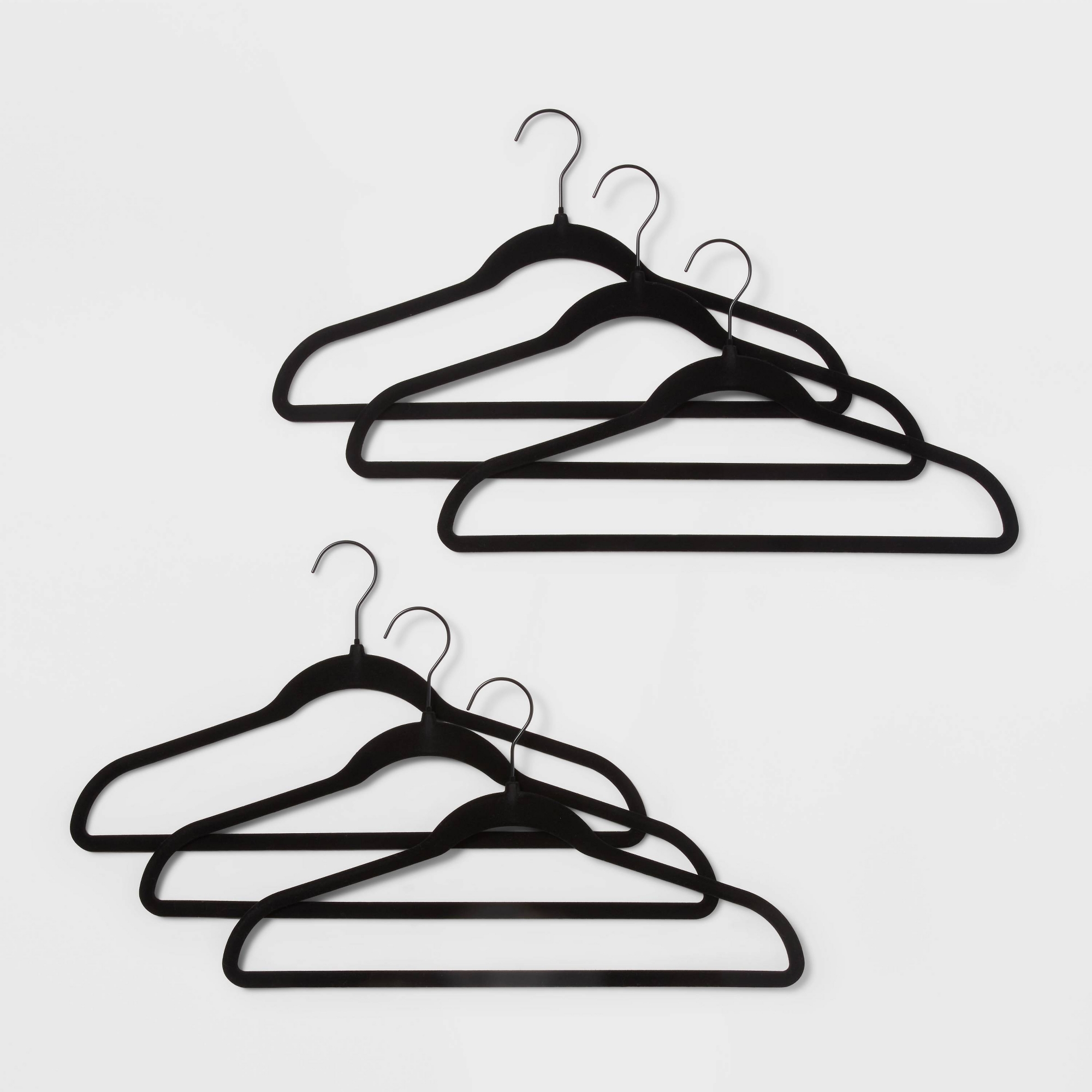 100ct Flocked Suit Hanger - Black - Brightroom™
