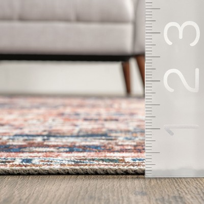 Eco-Friendly Bohemian Medallion 4' x 6' Blue Synthetic Rug