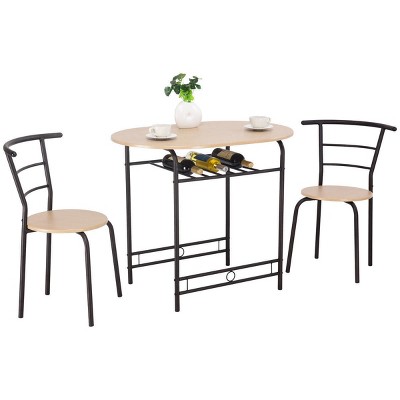 Costway 3 Pcs Dining Set Table And 2 Chairs Home Kitchen Breakfast ...