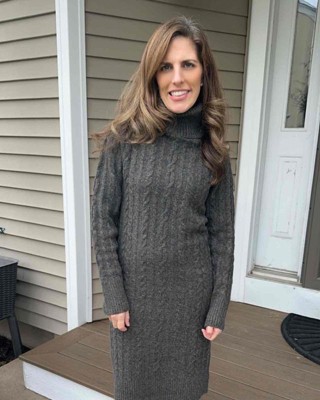 Women's Turtleneck Long Sleeve Cozy Sweater Dress - A New Day