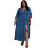 Poetic Justice Women's Plus Size Belted Surplice Maxi Dress - 4 of 4