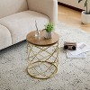 Wooakway Luxury Metal Accent Table Side Table Round Coffee Table for Living Room - 2 of 4