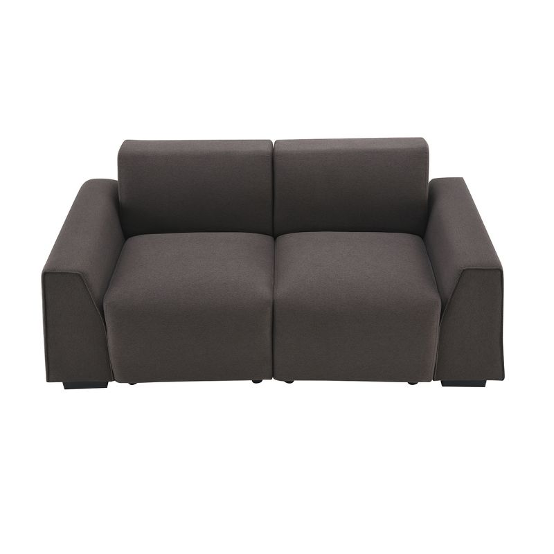 71" Modern Linen Fabric Sofa, Exquisite Wide Armrest Loveseat - ModernLuxe, 5 of 14