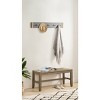 40" Davenport Coat Hook and Rush Seat Bench Set Light Amber - Alaterre Furniture: Rustic Industrial Entryway Organizer, Wood Frame - 2 of 4