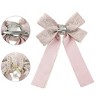 INSPIRE CHIC Women's Ribbon Lace Brooch Bow Vintage Tie Pin Clip Bow Tie with Pearls - 3 of 4