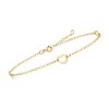 Ross-Simons Italian 14kt Yellow Gold Open-Space Heart Station Anklet Size 9 - 3 of 4