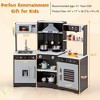 Costway Pretend Play Kitchen for Kids Toddler Aged 3+ Wooden Toy Set with Range Hood white/Brown - 3 of 4