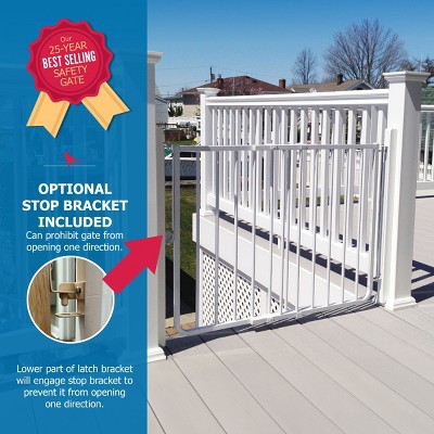 White Metal Outdoor Stairway Safety Gate