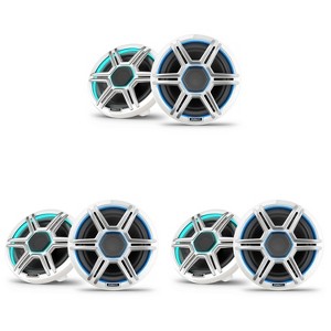 Garmin Fusion 3 Pairs Apollo AP-FL77SPW 7.7" LED Marine Speakers Sport Grills, White, Pair - 1 of 4