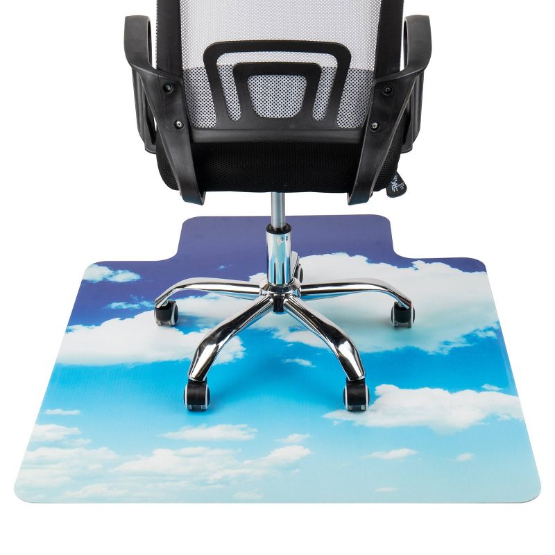 Mind Reader Office Chair Mat with Head in the Clouds Art Blue, 3 of 6