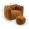 GlasFlength Comfortable Lazy Sofa with Footstool, Bean Bag Chair for living room, Cover Gaming, Reading, Khaki and Yellow, 38.58*31.5*23.23 - 2 of 4