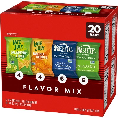 Late July Kettle Cooked Chips Variety Pack - 19.2oz/20ct