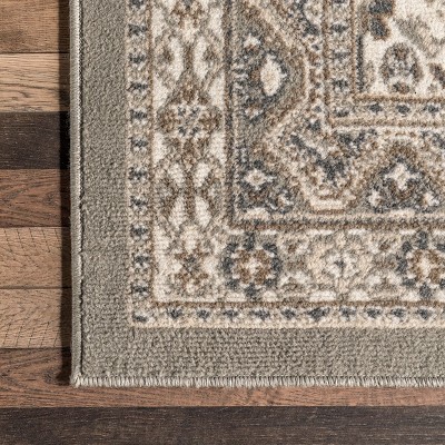 Becca Taupe and Gray Synthetic Traditional 5' x 8' Area Rug
