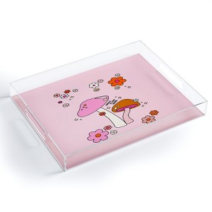 Daily Regina Designs Colorful Mushrooms And Flowers Acrylic Tray - Deny Designs - 1 of 4