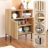 Buffet Cabinet Sideboard with Storage, Modern Industrial Storage Cabinet Accent Table with Fluted Panel Door Metal Legs - 4 of 4