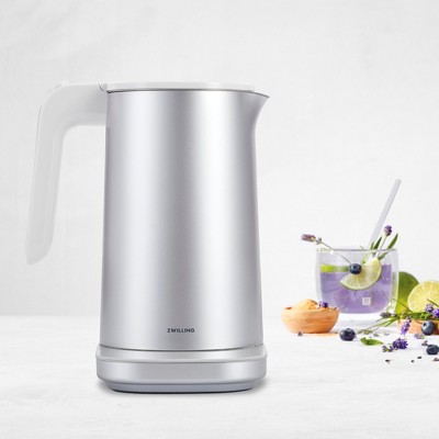 Silver 1-Liter Stainless Steel Electric Kettle with Cool Touch