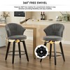 QingMoon Wingback Bar Stools Set of 2, Swivel Counter Height Chairs with Leveling Feet and Chenille Upholstery for Kitchen Island, Home Pub - 2 of 4