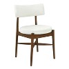 Gulches Set of 2 Mid Century Modern Dining Chairs,Walnut and Beige - 4 of 4