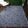 9'2"x12' Paisley Outdoor Rug Blue - Threshold™: Weather-Resistant Traditional Area, Woven Polypropylene - 2 of 4