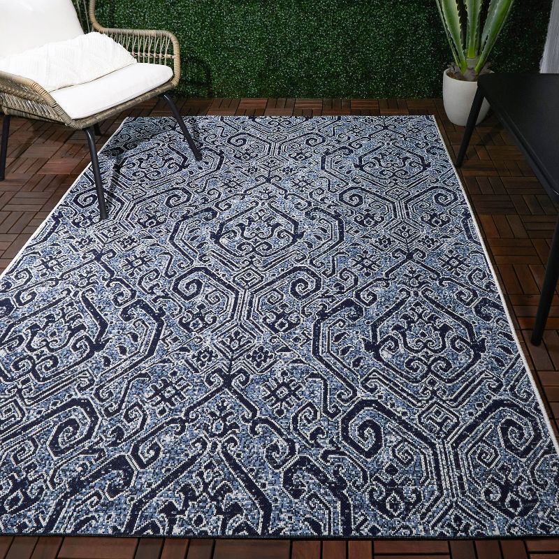 Paisley Outdoor Rug Blue - Threshold™, 2 of 6