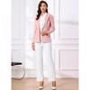 INSPIRE CHIC Women's Lapel Collar Long Sleeve Faux Suede Work Office Blazer - 4 of 4