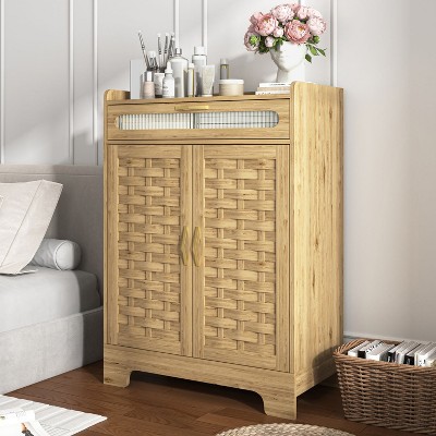 Farmhouse Kitchen and Dining Cabinet with Drawers and Shelves, Coffee Corner Cabinet - The Pop Home