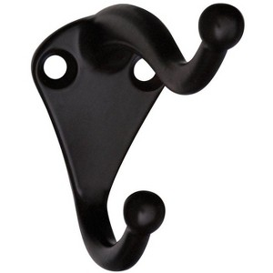 National Hardware 2.75 in. L Oil Rubbed Bronze Brown Zinc Coat/Hat Hook 35 lb. cap. - Case of 2 - 1 of 1