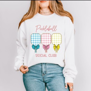 Simply Sage Market Pickleball Checkered Paddles Sweatshirt - 1 of 4