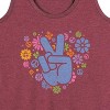 Women's - Instant Message - Peace Sign & Flowers Graphic Racerback Tank - 2 of 4