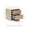 LuxenHome Snowy Oak Nightstand & End Table with 2 Drawers, Faux Travertine Top, Durable Manufactured Wood Brown - 4 of 4