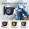 VEVOR Retractable Extension Cord Reel, 50 FT, Heavy Duty 14AWG/3C SJTOW Retractable Power Cord with Lighted Triple Tap Outlet, Black - 3 of 4