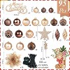 95 Pcs Brown Christmas Ball Ornaments, Shatterproof Champagne Christmas Tree Decorations Set with Glitter Berry - 2 of 4