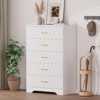 5 Drawer Tall Wood Dresser for Bedroom, Wooden Chest of Drawers with Gold Handles for Closet, Modern Storage Cabinet and Organizer Drawers - 2 of 4