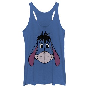 Women's Winnie the Pooh Eeyore Big Face Racerback Tank Top - 1 of 4