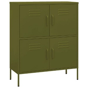 vidaXL Storage Cabinet Olive Green Steel Medium Stylish Storage - 1 of 4