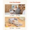 VEVOR 2-in-1 Kids Sofa, Foldable Toddler Soft Couch with Armrests, Made of 28D Sponge & Short Pile, Convertible Toddler Chair to Lounger, M, Gray - 3 of 4