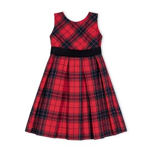Hope & Henry Girls' Sleeveless Pleated Party Dress with Waist Sash, Infant - 1 of 4