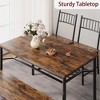 Whizmax Dining Table Set for 4, Kitchen Table and 2 Chairs for 4 with Bench, 4 Piece Dining Table Set for Small Space, Apartment - 4 of 4