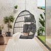 PAGED Outdoor Rattan Swing Chair with Water Resistant Cushion and UV Resistant Frame,Egg Chair for Patio,Porch,Garden - 2 of 4