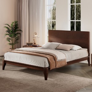 KIGFTSOD Mid-Century Modern 12 Inch Bamboo Wood Platform Bed with Wood Slat Metal Support, No Box Spring Needed, Easy Assembly - 1 of 4