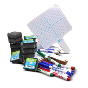Flipside Products Dry Erase Answer Paddle, Colored Pens, Erasers, Pack of 12 - 1 of 1