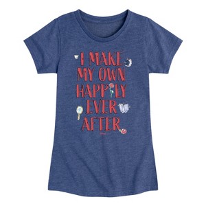 Girls' - Disney - Make My Own Happily Ever After Fitted Short Sleeve Graphic T-Shirt - 1 of 4